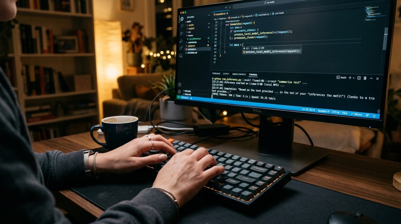 کدنویسی برنامه نویس در محیط توسعه با دستیار هوش مصنوعی محلی در ترمینال